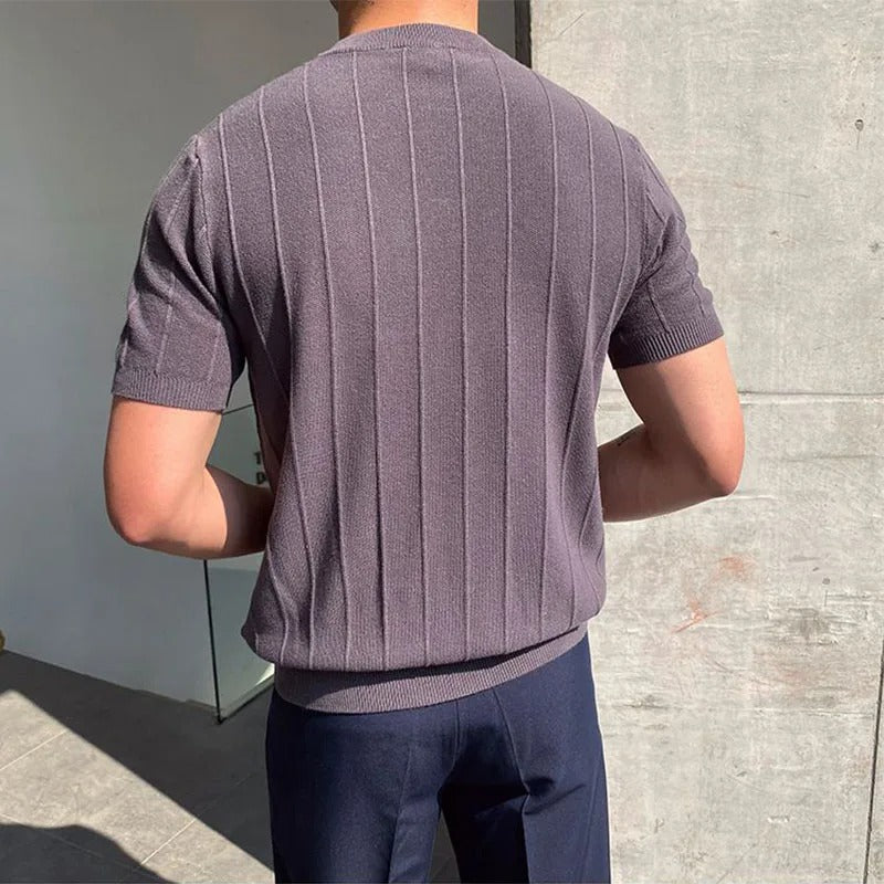 Heren Slim Fit T-Shirt | Gestreept Patroon