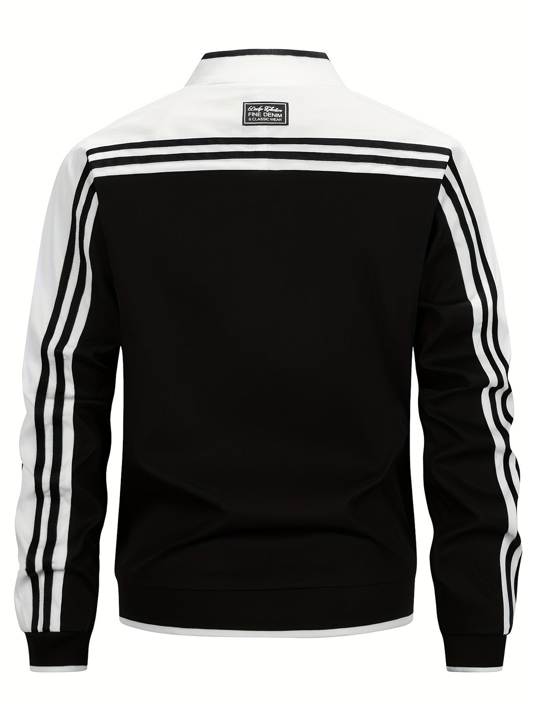 Heren Sportvest | Baseballkraag en Gestreepte Mouwen