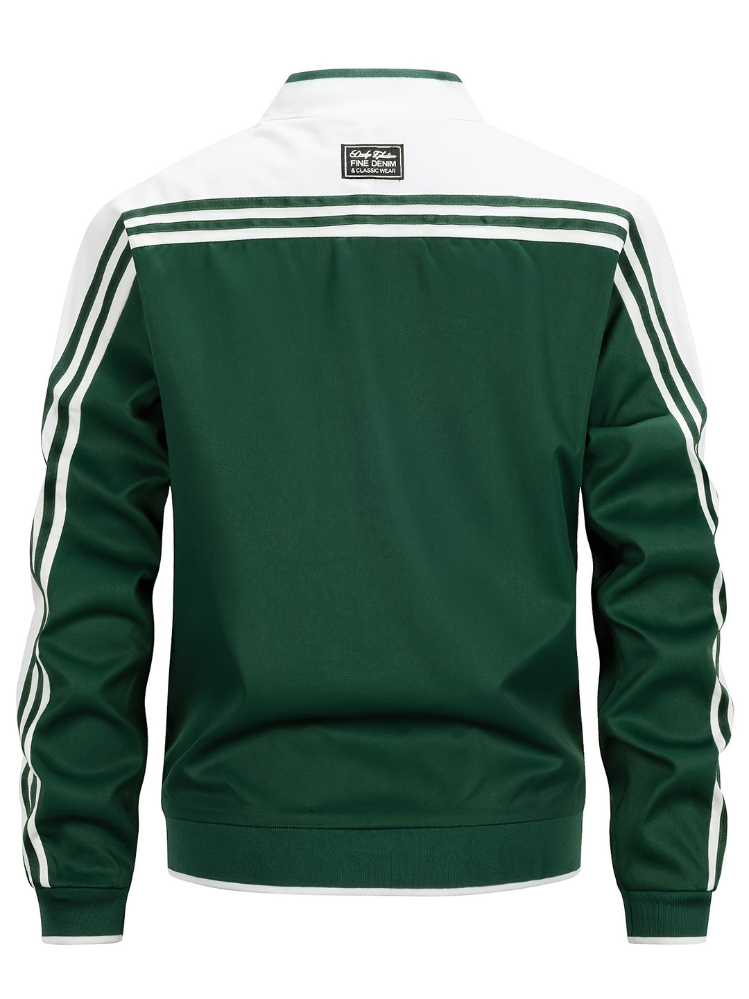 Heren Sportvest | Baseballkraag en Gestreepte Mouwen
