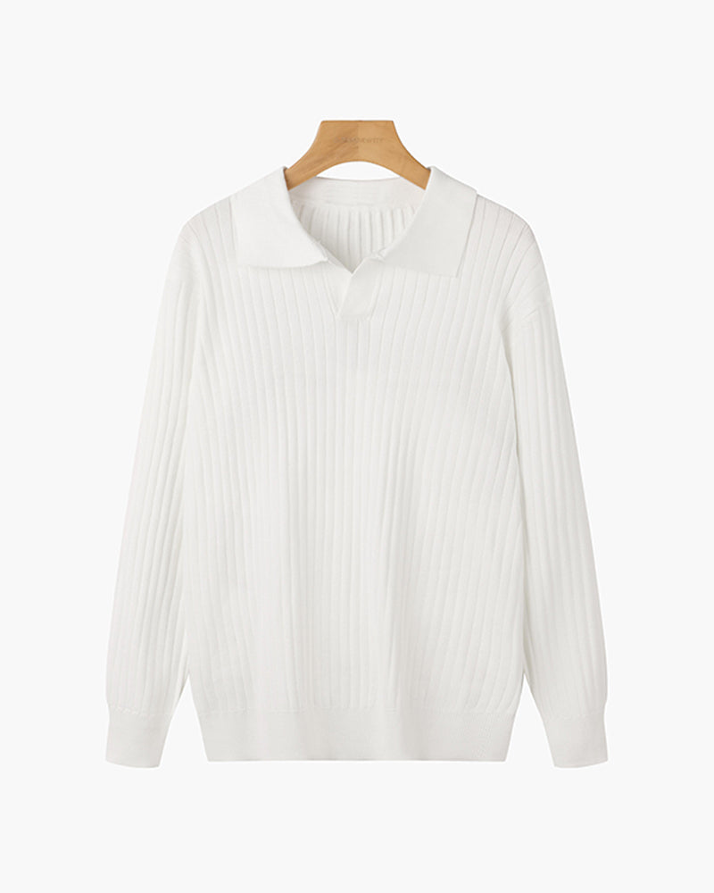 Heren V-Hals Polo met Lange Mouwen | Winter