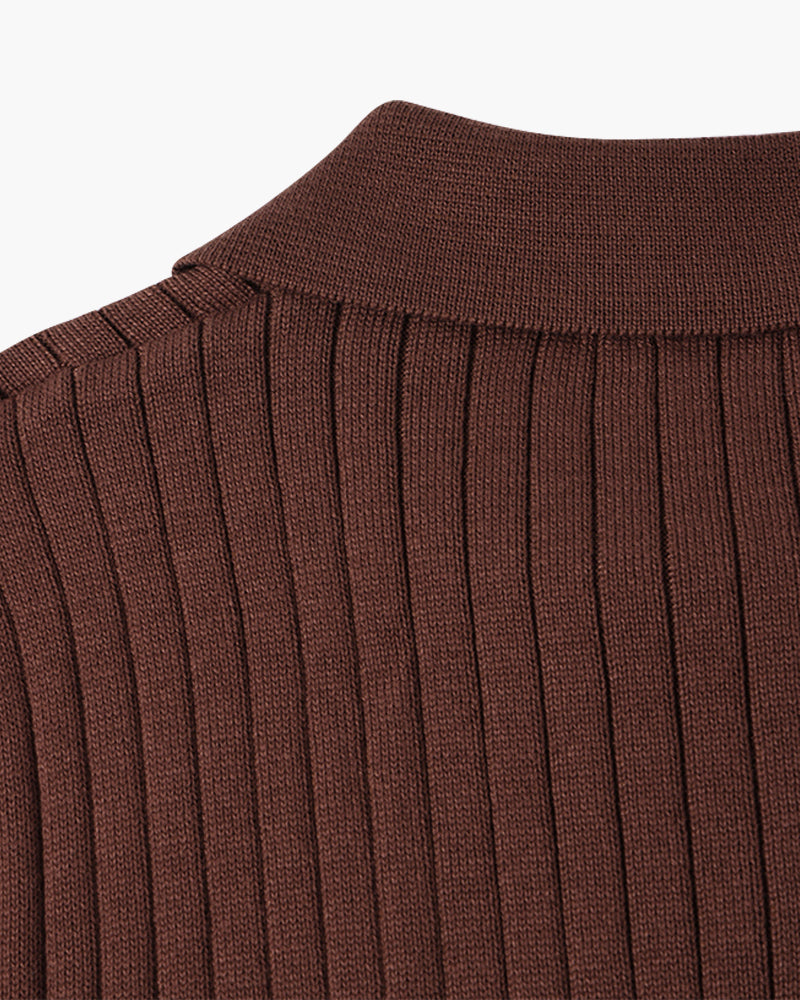 Heren V-Hals Polo met Lange Mouwen | Winter