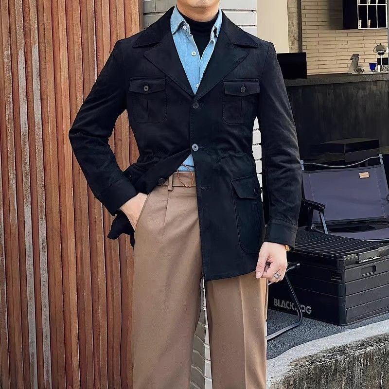 Heren Warme Suède Winterjas | Casual