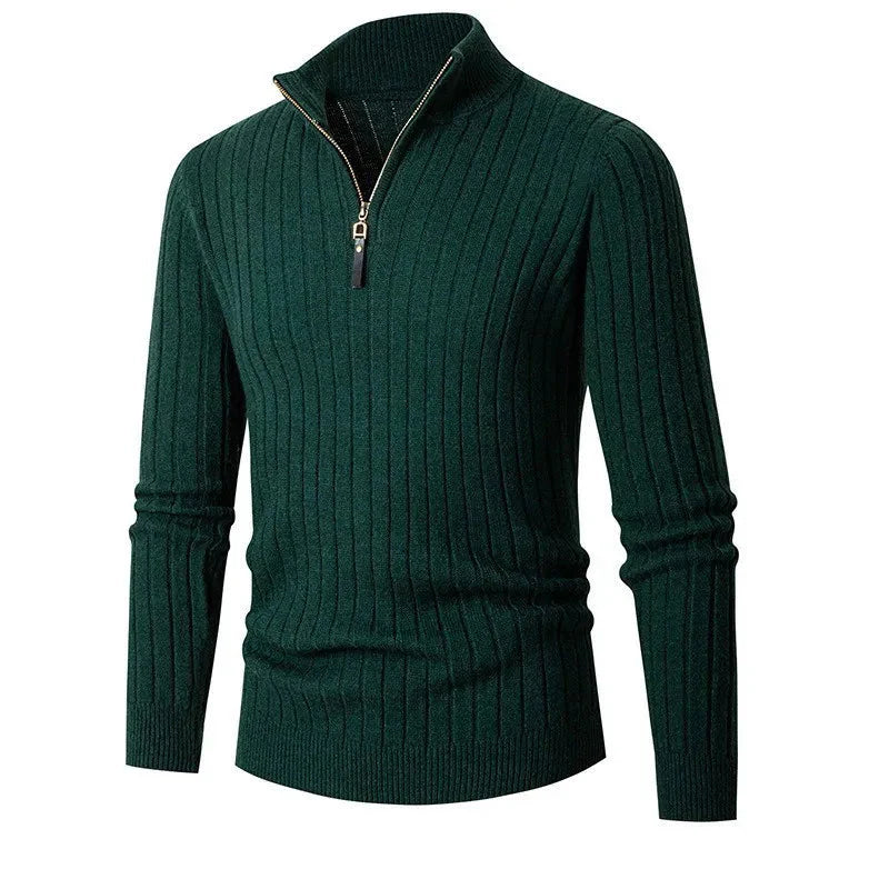 Raphael | Half-Zip Trui met Hoge Kraag, Gebreide Blend
