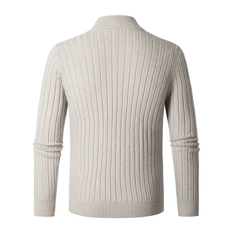 Raphael | Half-Zip Trui met Hoge Kraag, Gebreide Blend