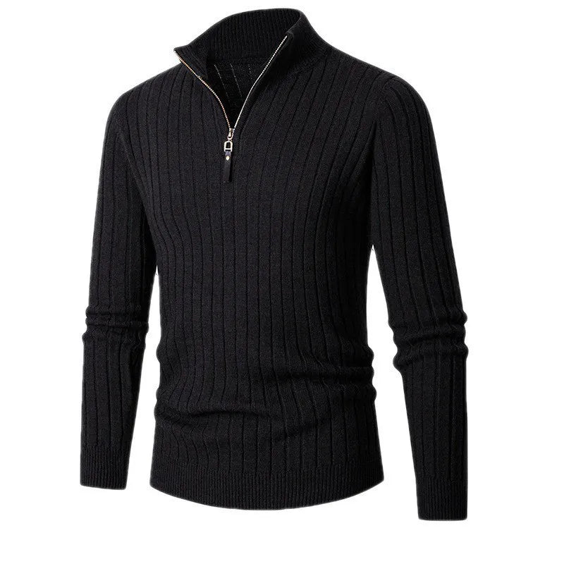 Raphael | Half-Zip Trui met Hoge Kraag, Gebreide Blend