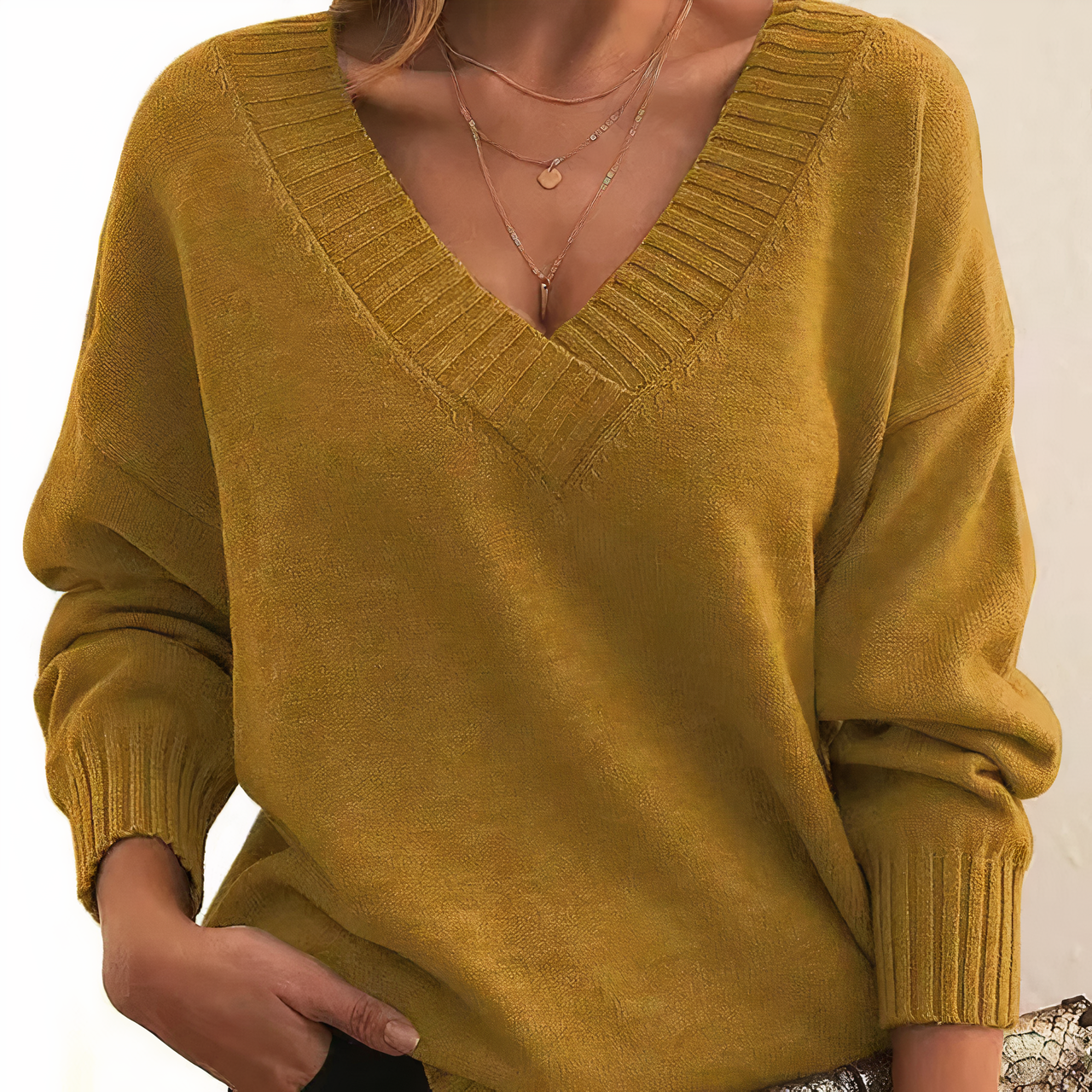 Dames Lichtgewicht Pullover | V-Hals - Herfst