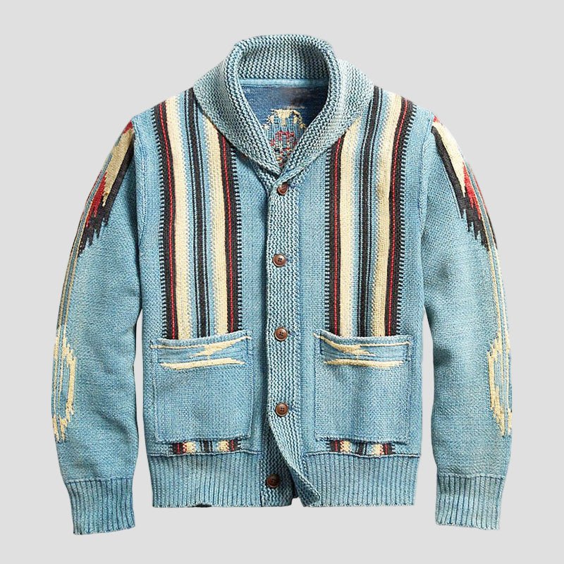 Adrian | Vintage Jacquard Revers Gebreid Vest