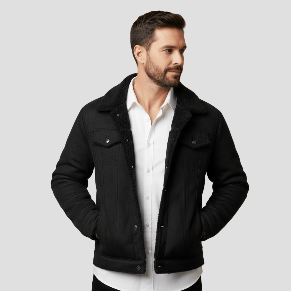 Aiden | Fleece Suède Leren Jas