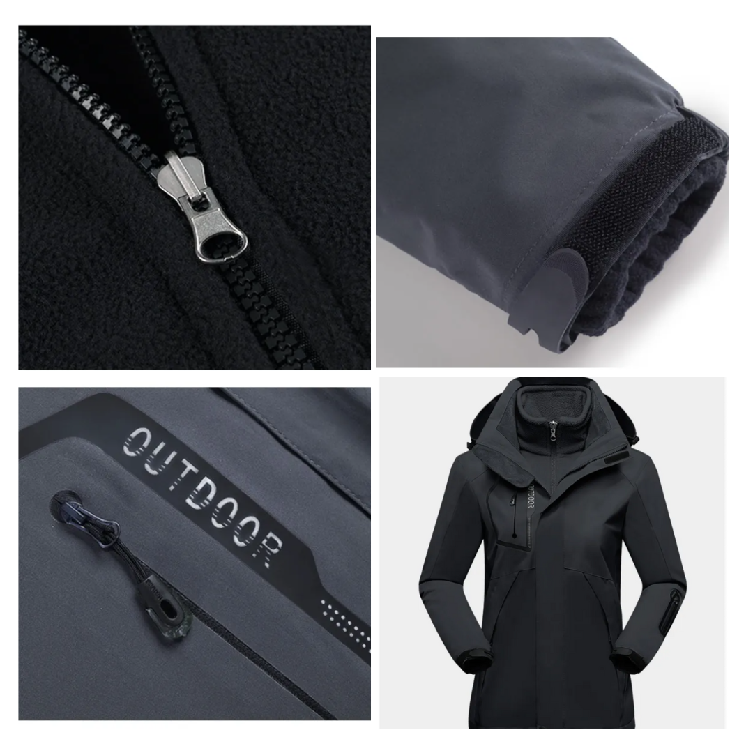 Dames 3-in-1 Lange Winterjas | Waterdicht en Winddicht Buitenlaag