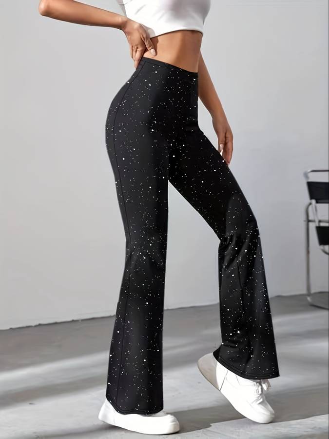 Dames Glitter Broek | Flared Snit