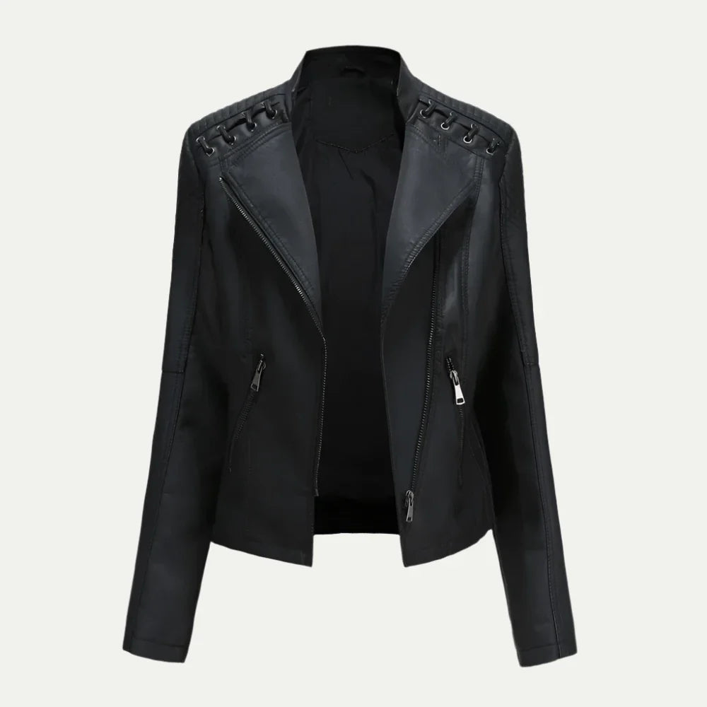 Dames Herfst Korte Leren Jas | Trendy