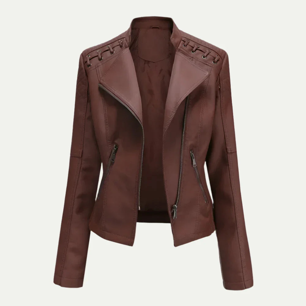 Dames Herfst Korte Leren Jas | Trendy