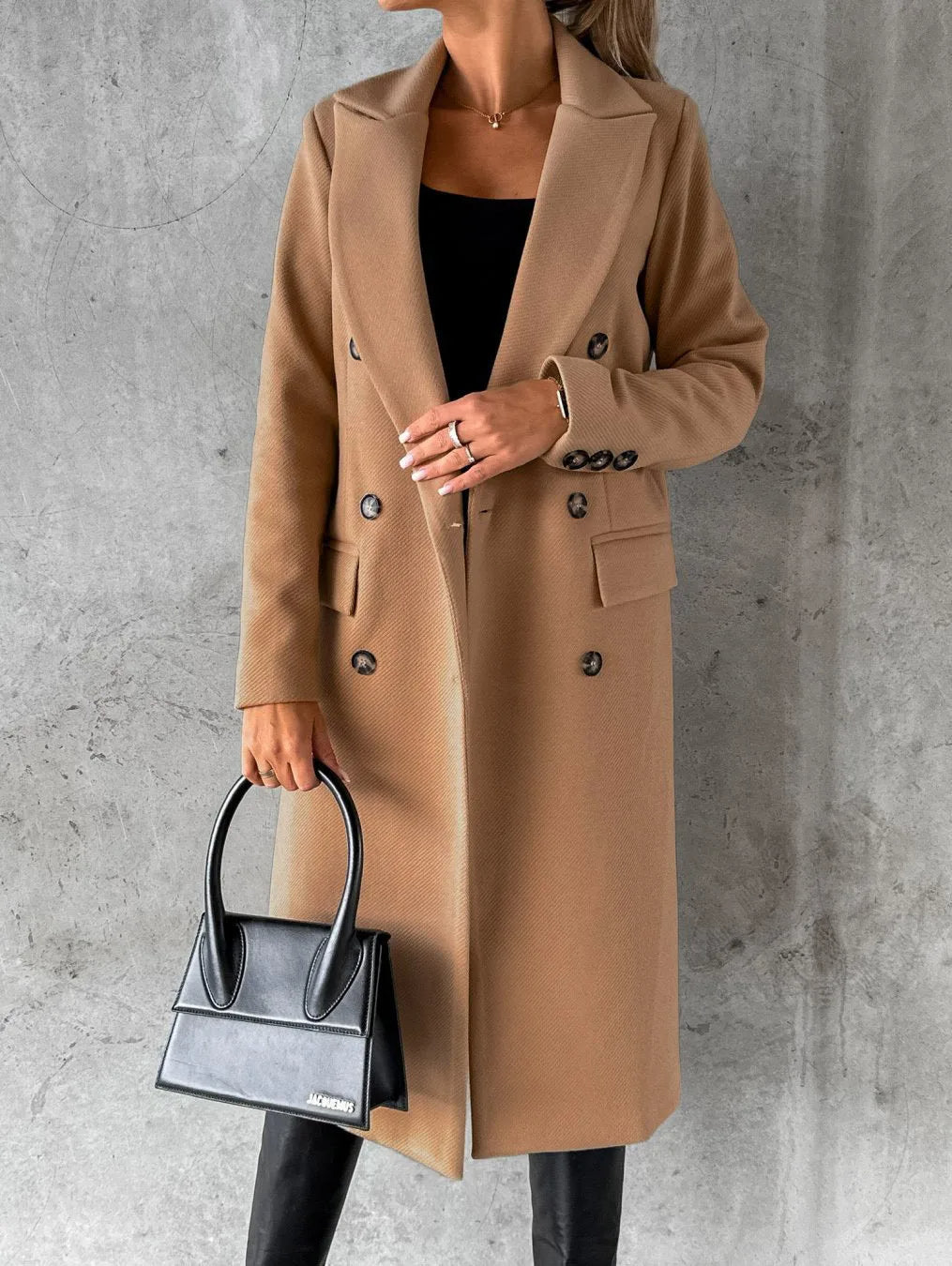 Dames Klassieke Jas | Lange en V-hals Design