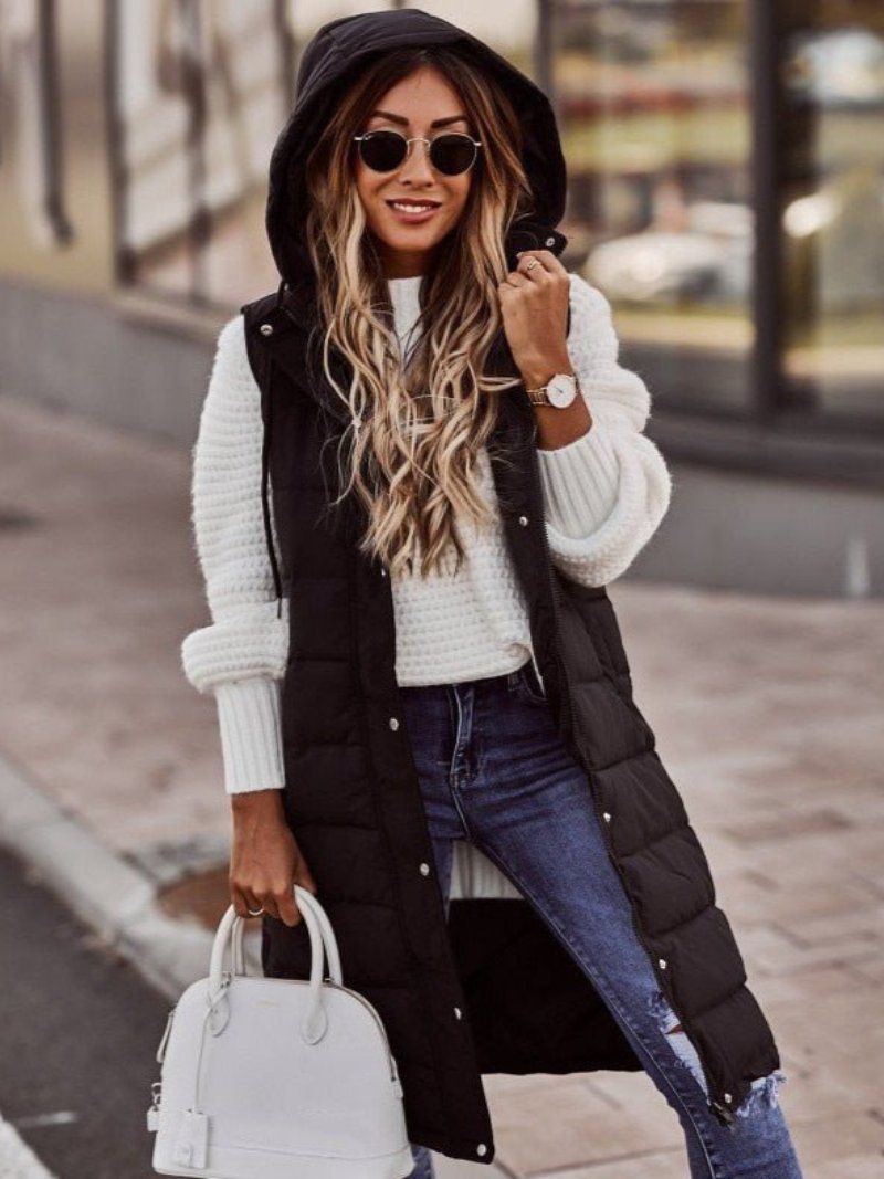 Dames Lange Bodywarmer | Zonder Mouwen