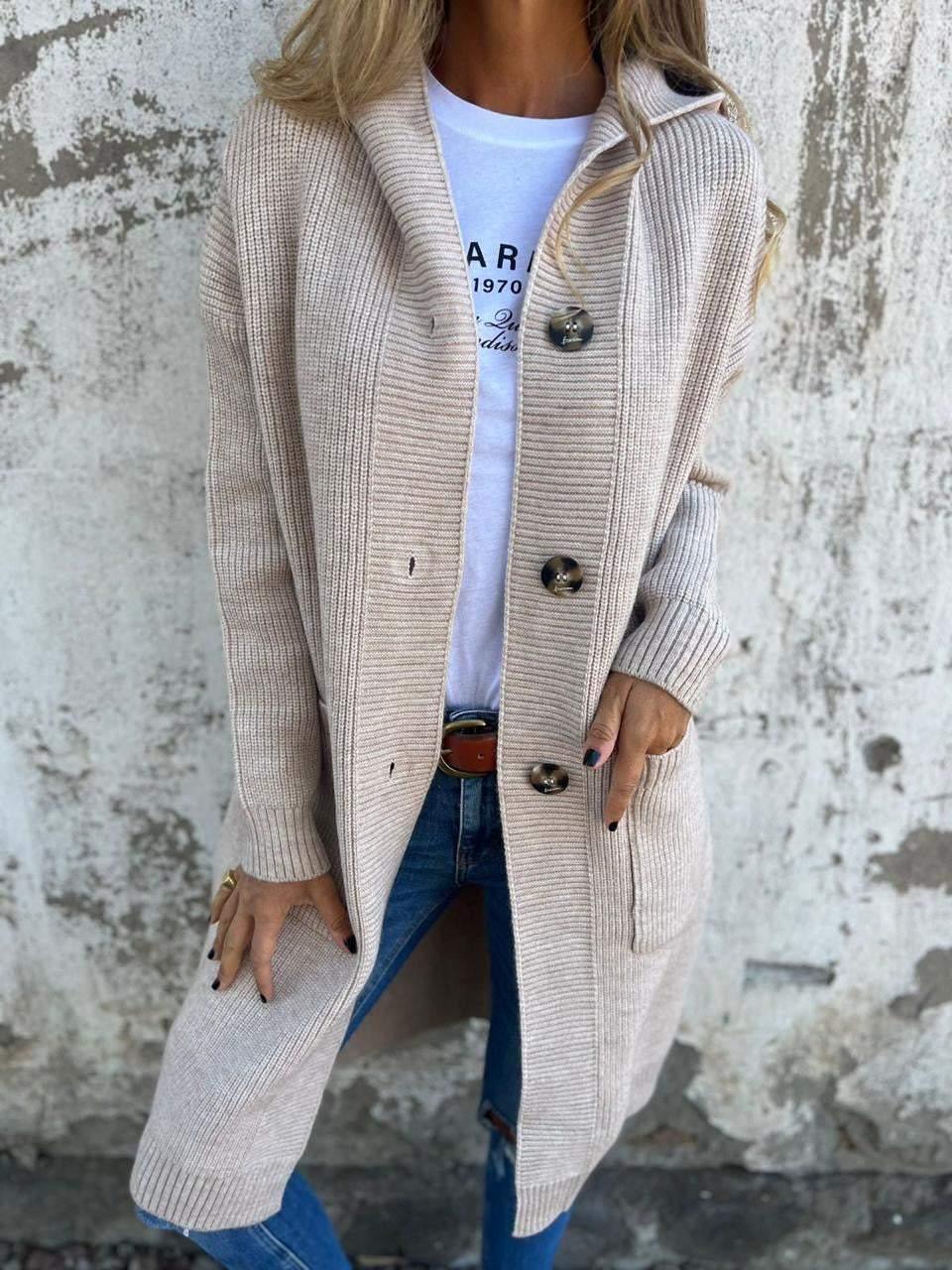 Dames Lange Cardigan | Met Knopen - Herfst
