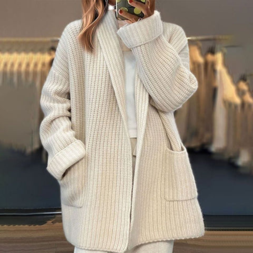 Dames Lange Cardigan | Wit - Voor De Herfst en Winter