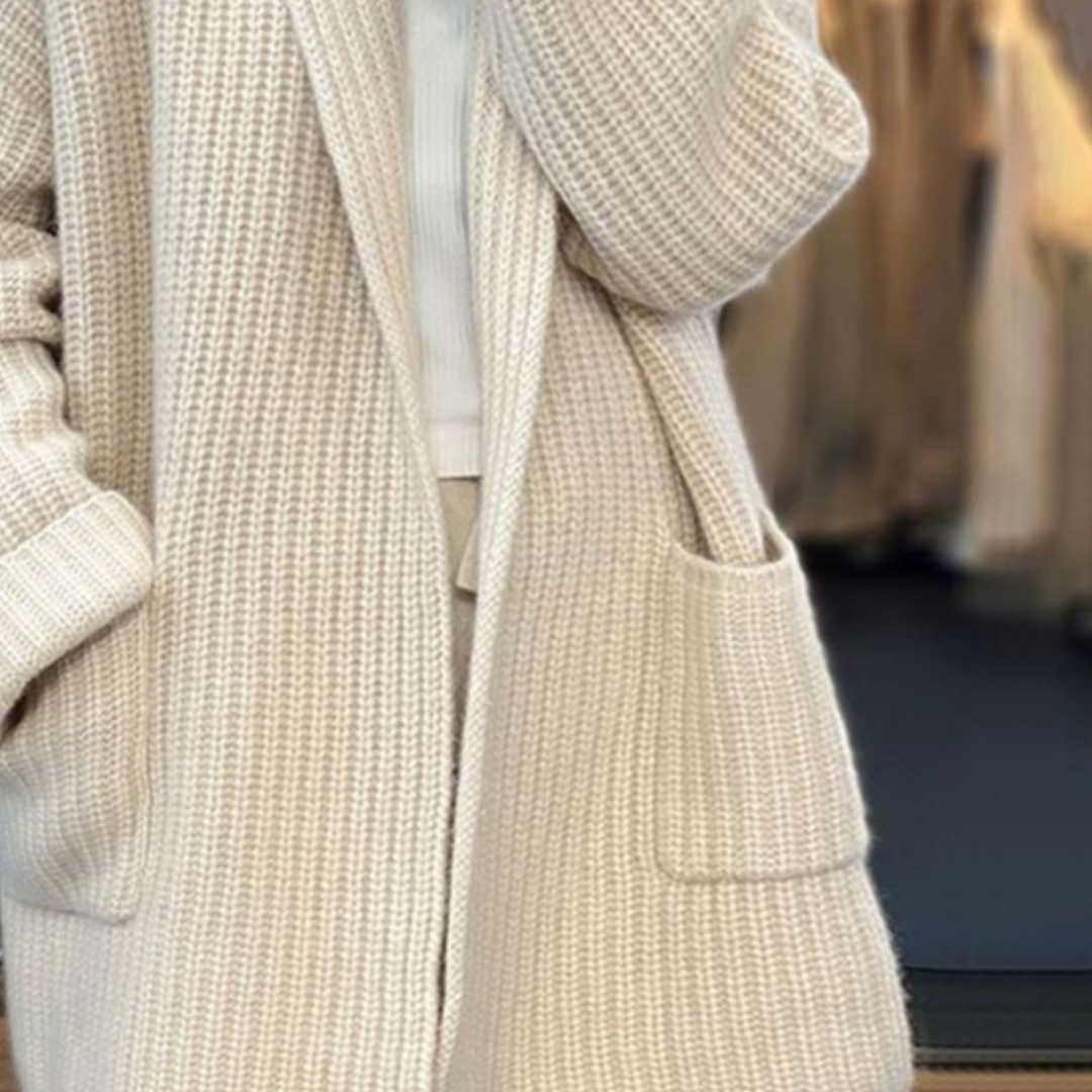 Dames Lange Cardigan | Wit - Voor De Herfst en Winter