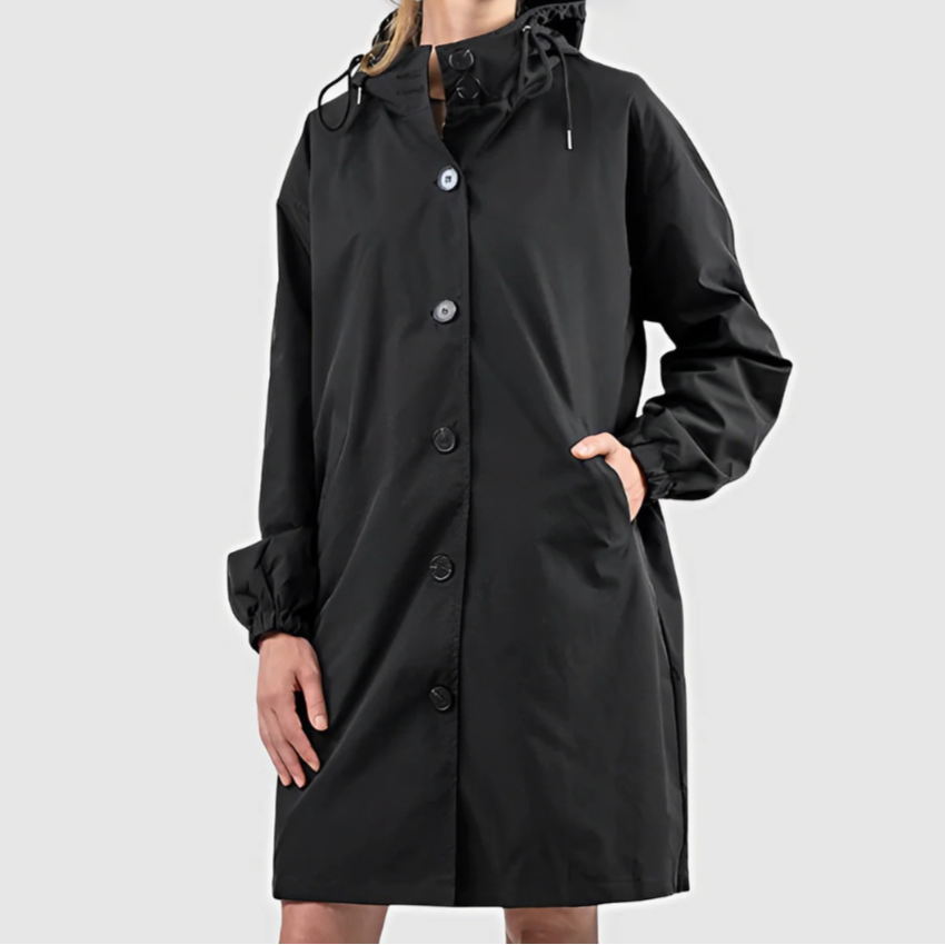 Dames Lange Waterdichte Jas | Met Capuchon