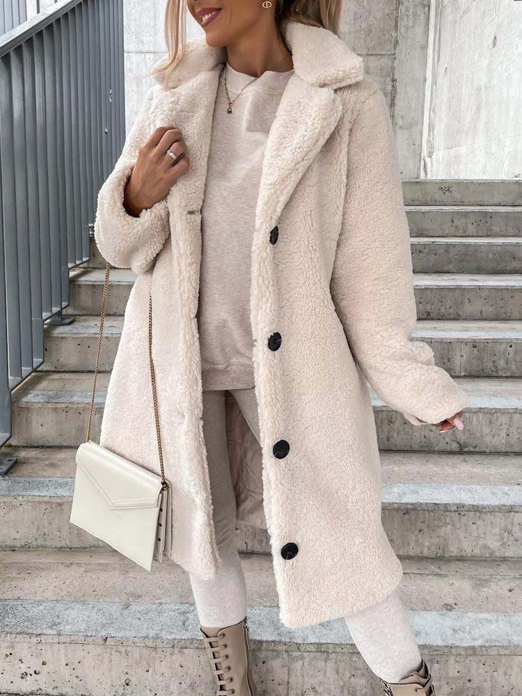 Dames Lange Teddyjas | Knopsluiting
