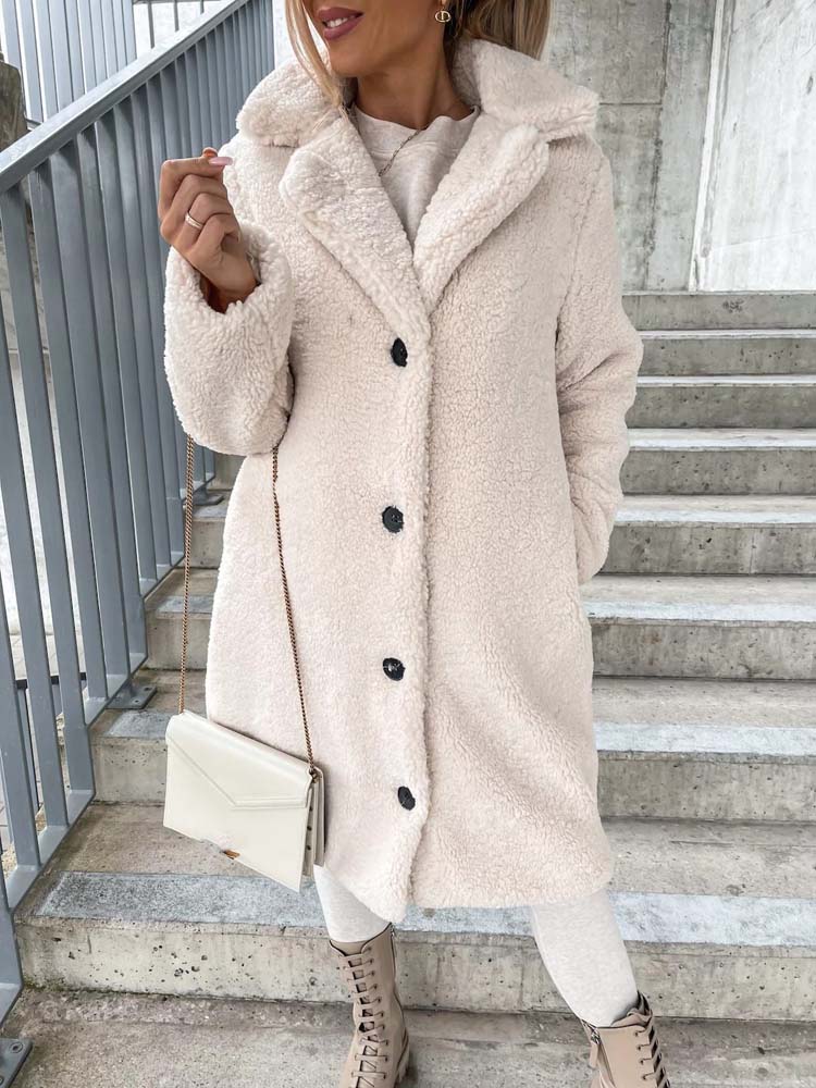 Dames Lange Teddyjas | Knopsluiting