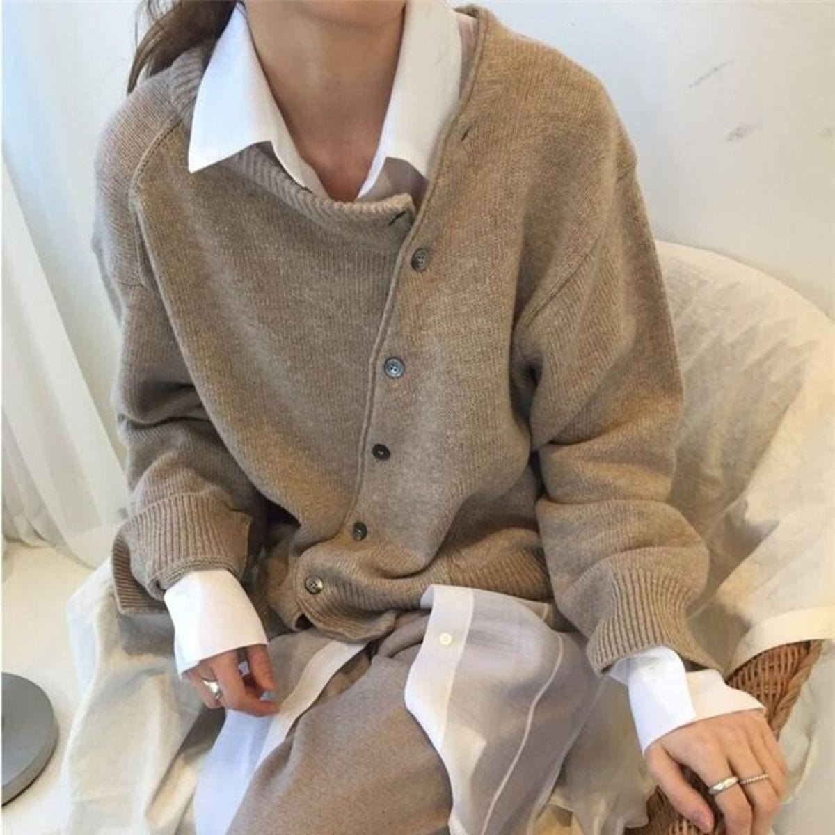 Dames Lichte Cardigan Met Knoopsluiting | Herfst