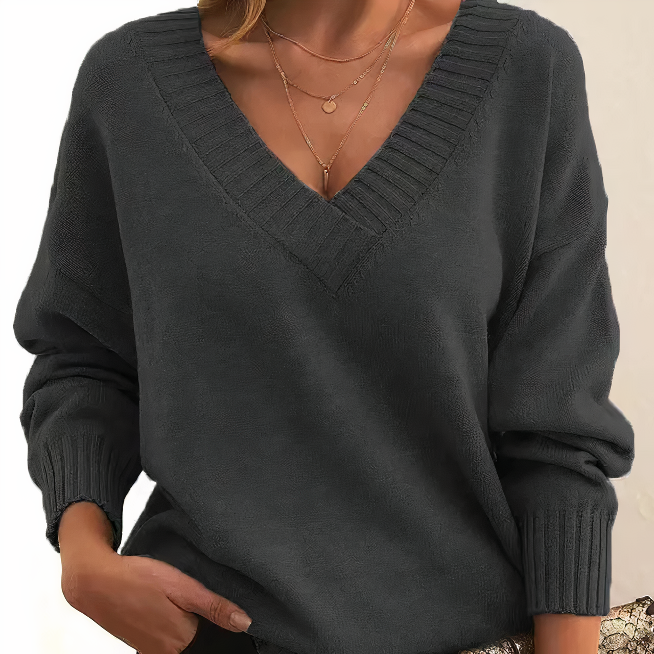 Dames Lichtgewicht Pullover | V-Hals - Herfst