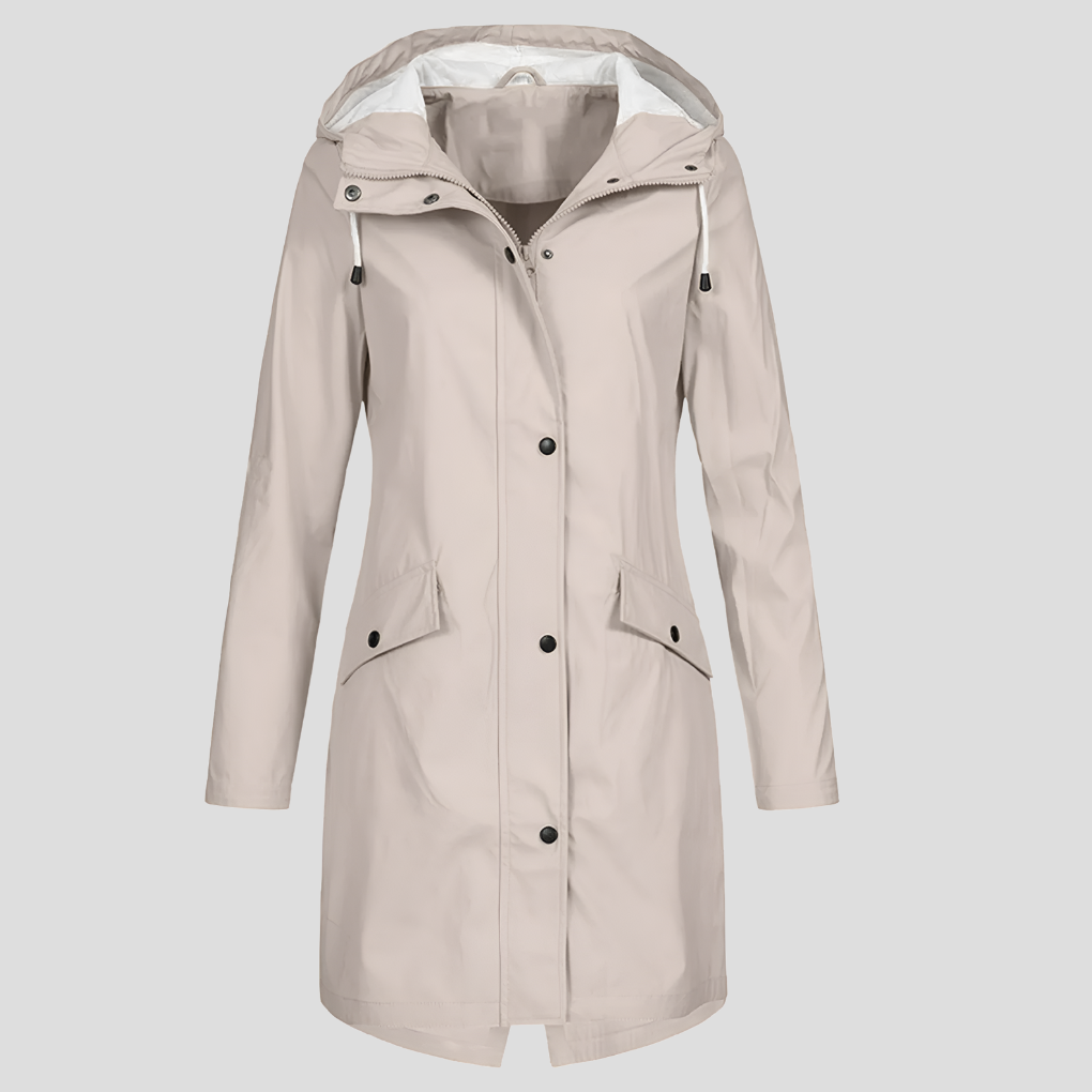 Dames Regenjas met Capuchon | Knoopsluiting