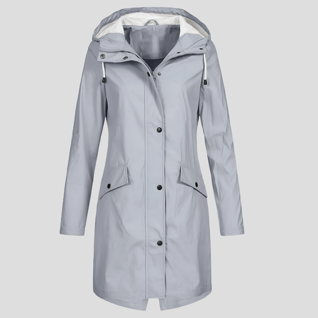 Dames Regenjas met Capuchon | Knoopsluiting