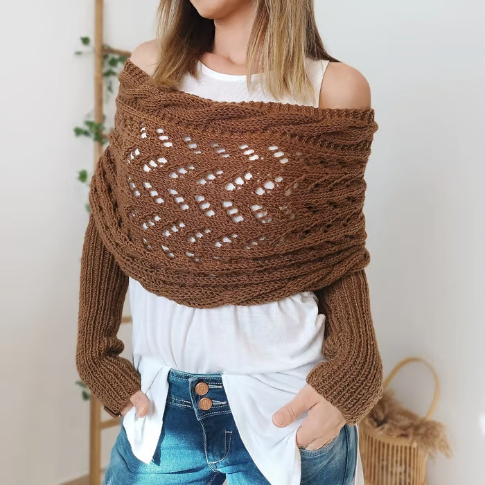 Dames Stijlvolle Gebreide Omslagdoek | Warm