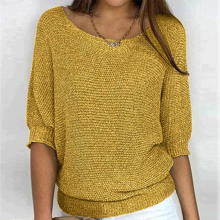 Dames Trui | Boothals en Halflange Mouwen