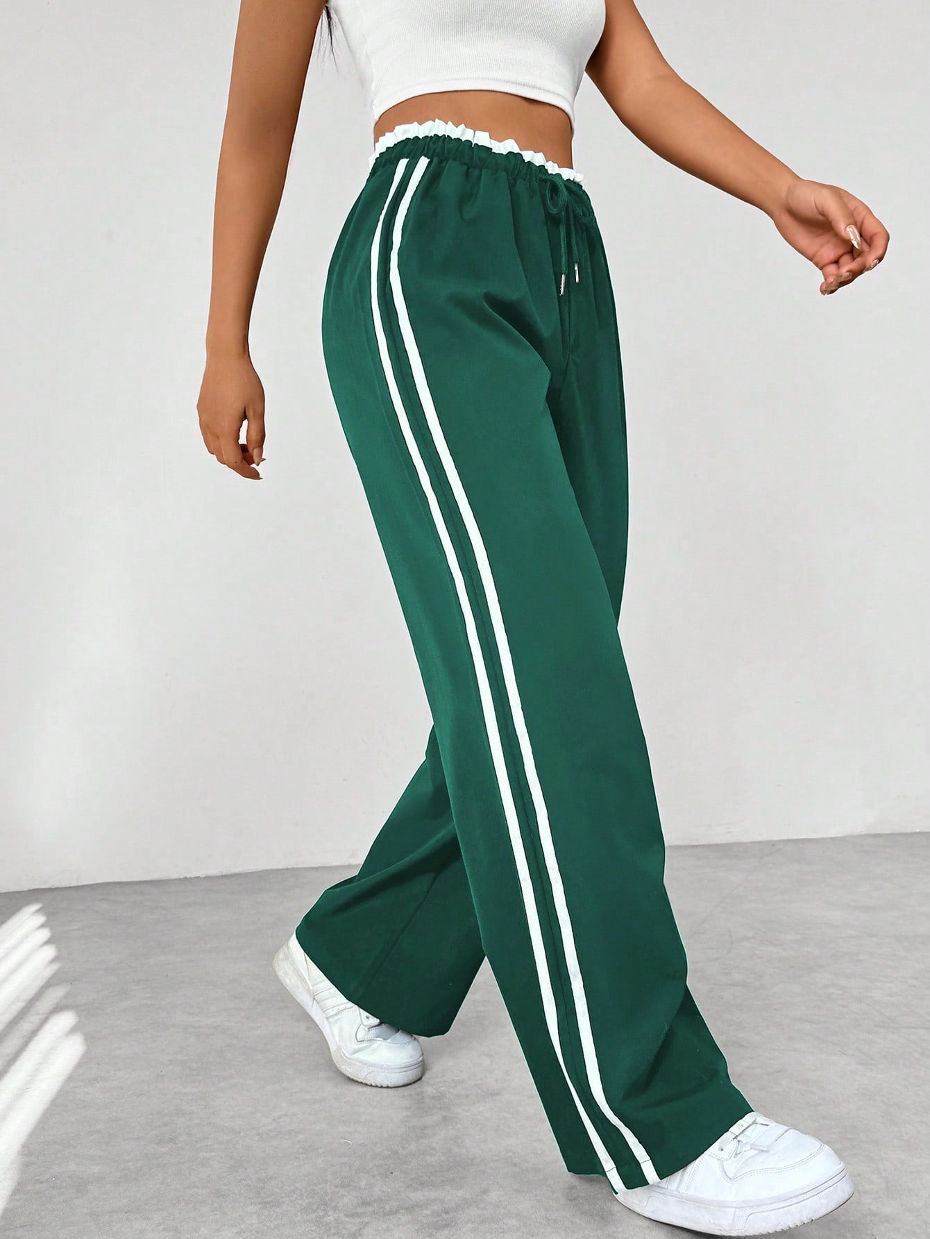Dames Wide-Leg Broek | Trendy Pasvorm met Elastische Tailleband