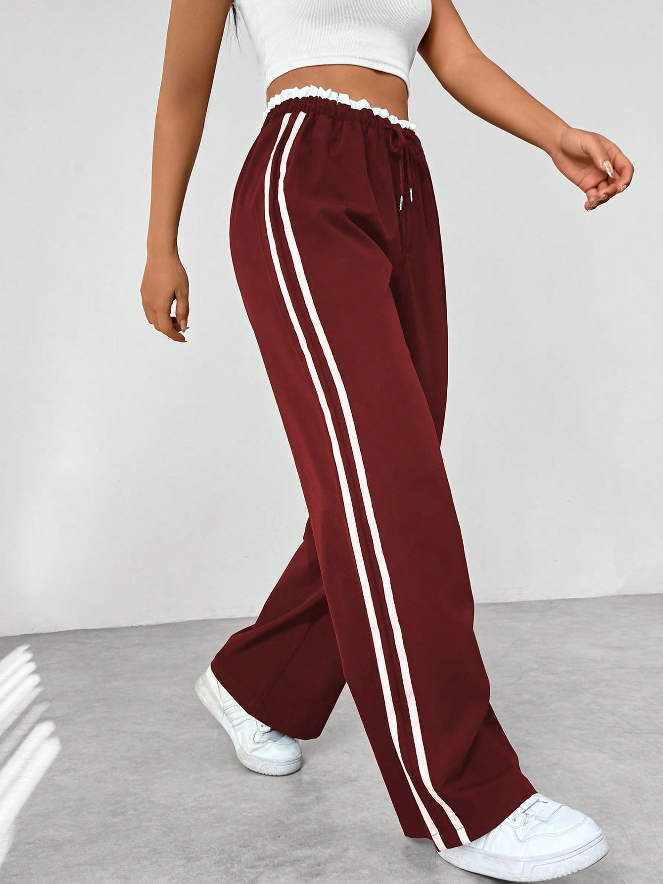 Dames Wide-Leg Broek | Trendy Pasvorm met Elastische Tailleband