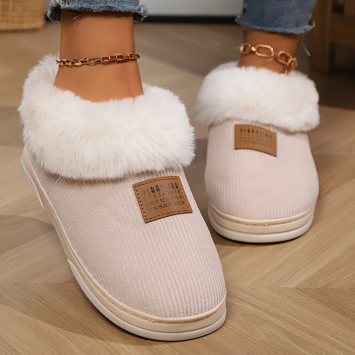 Dames Winter Pantoffels | Antislip - Met Bontvoering