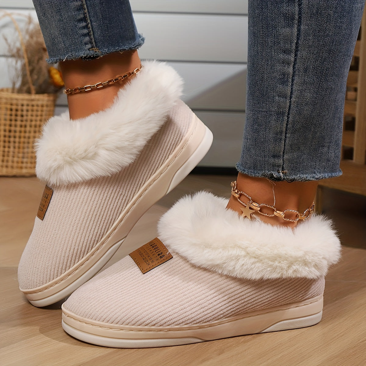 Dames Winter Pantoffels | Antislip - Met Bontvoering