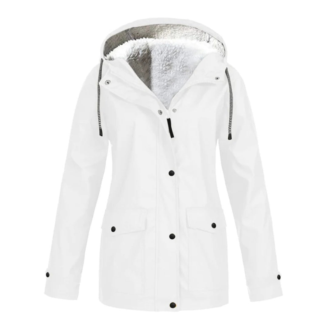 Dames Winter Regenjas met Capuchon en Ritsluiting | Fleece Gevoerd
