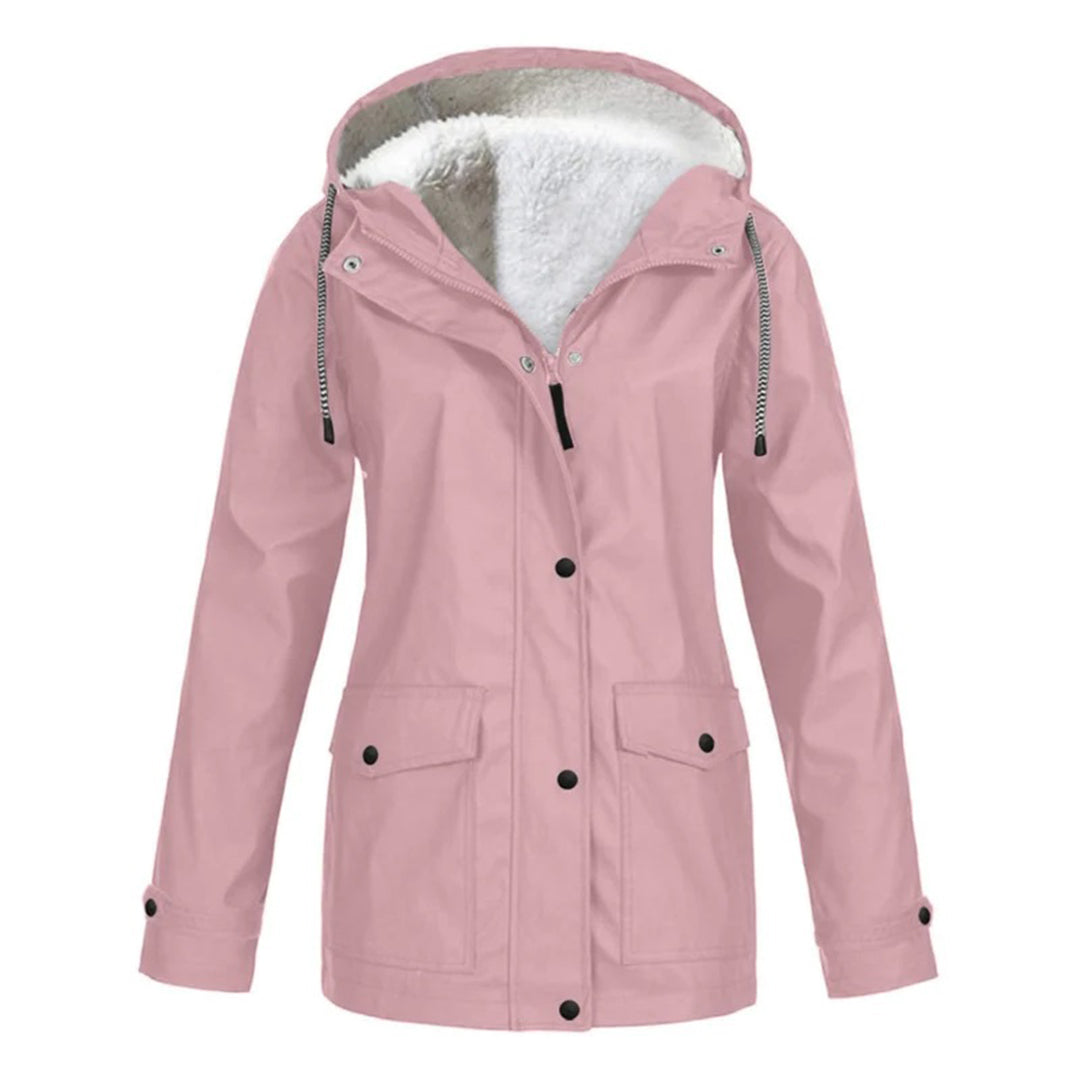 Dames Winter Regenjas met Capuchon en Ritsluiting | Fleece Gevoerd