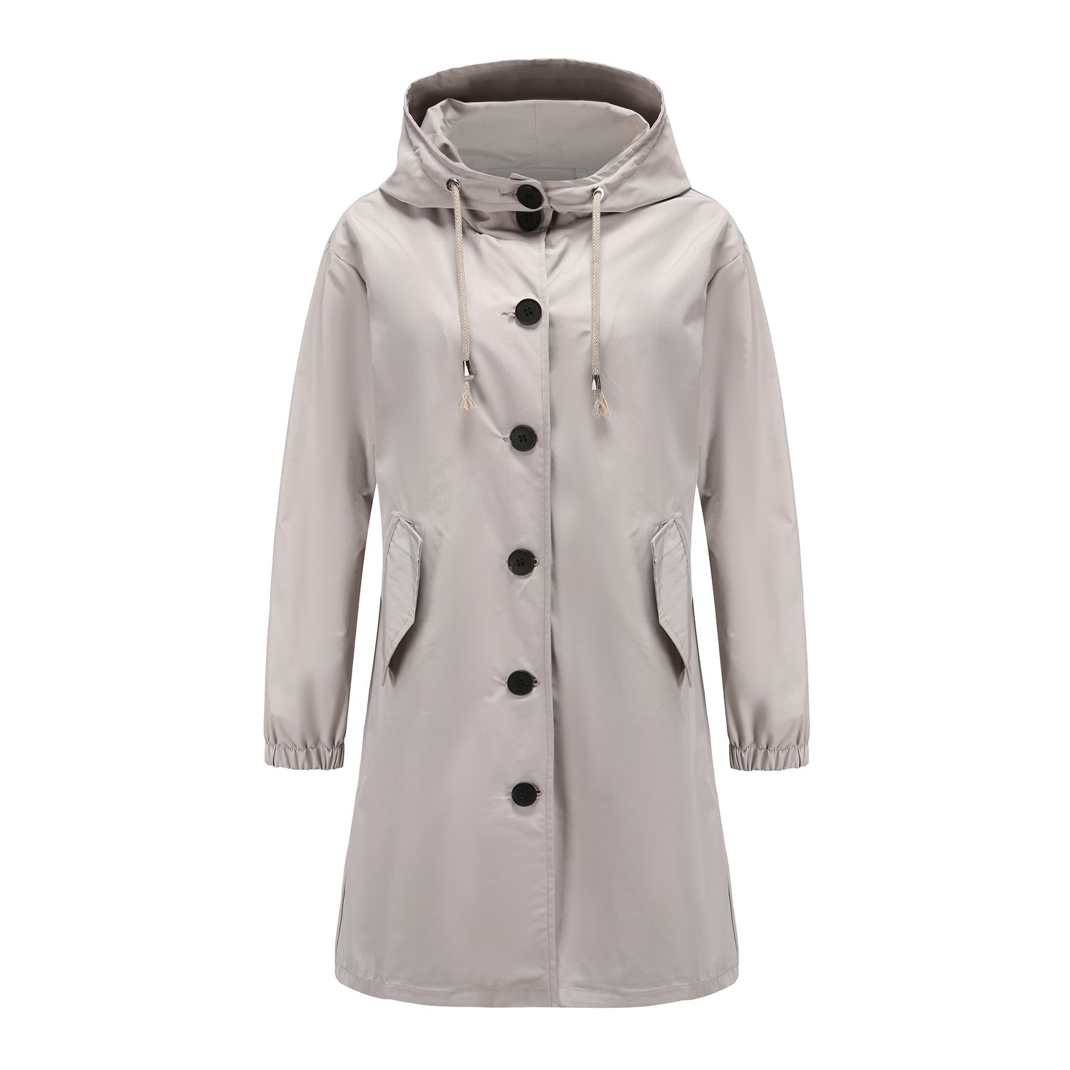 Dames Winter Waterdichte Regenjas | Knoopsluiting - Met capuchon