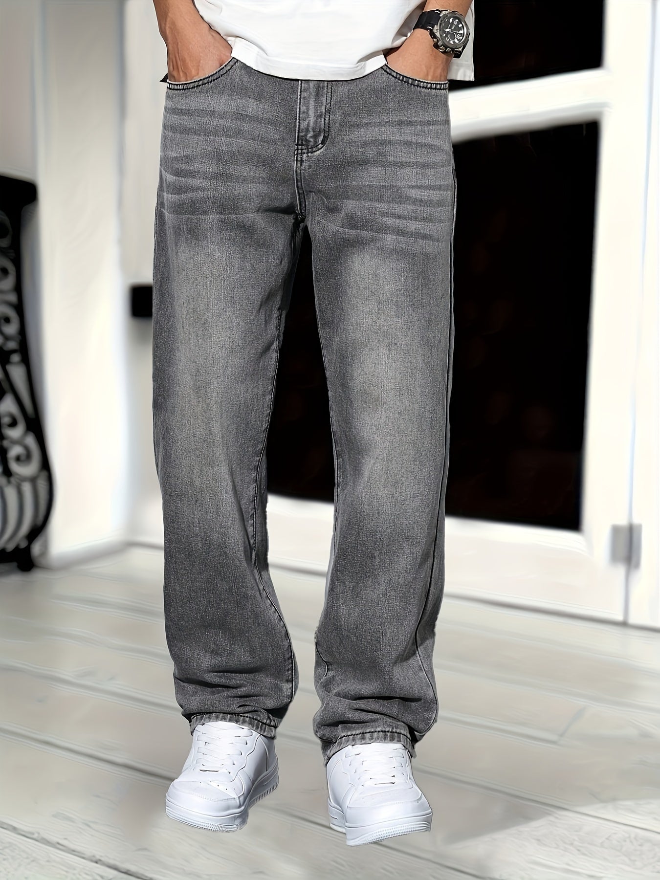 Heren Denim Jeans | Rechte Pasvorm en Gewassen Afwerking