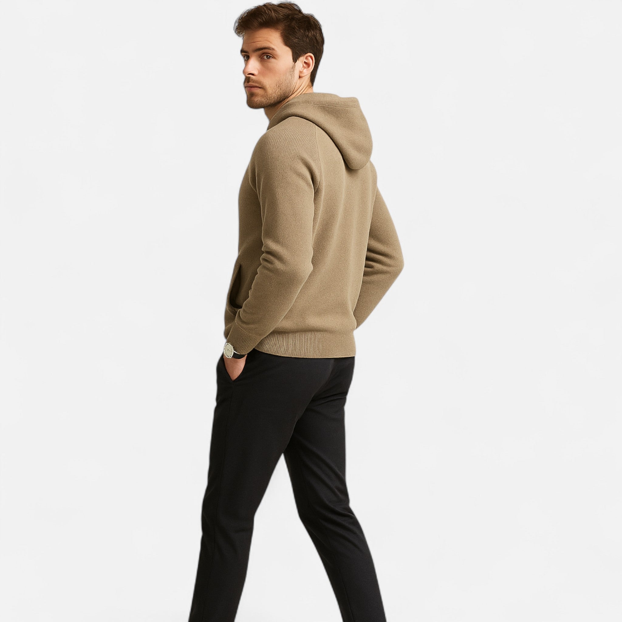 Heren Gebreide Jas met Capuchon | Old Money