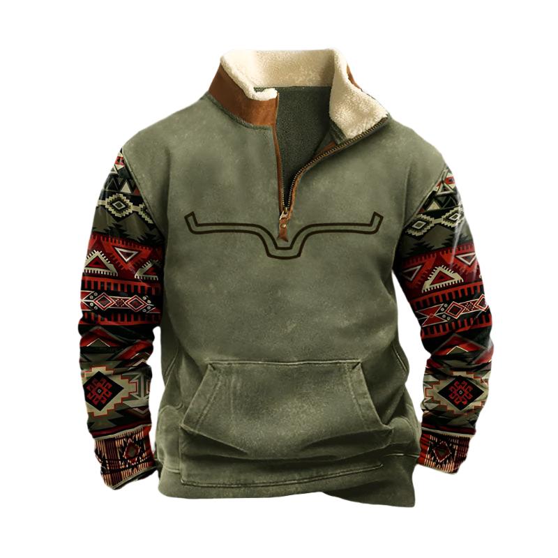 Heren Half-Zip Sweater | Gebreid met Opstaande Kraag