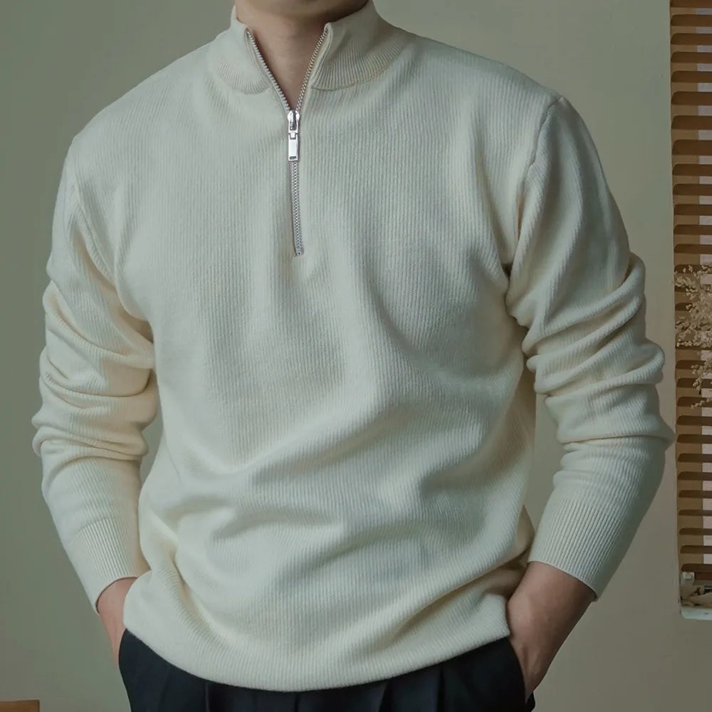 Heren Hoge Kraag Half-Zip Trui | Winter