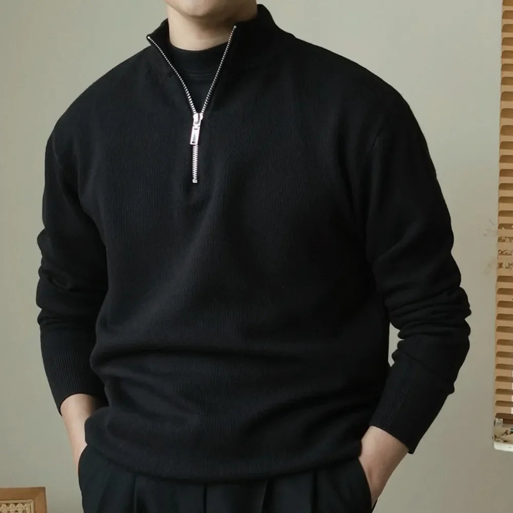 Heren Hoge Kraag Half-Zip Trui | Winter