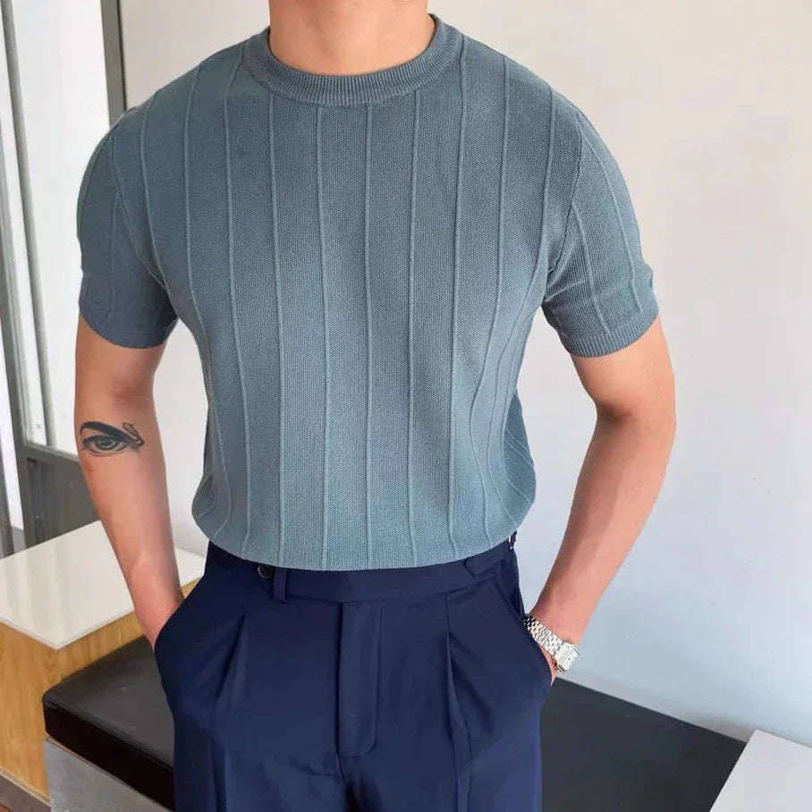 Heren Slim Fit T-Shirt | Gestreept Patroon