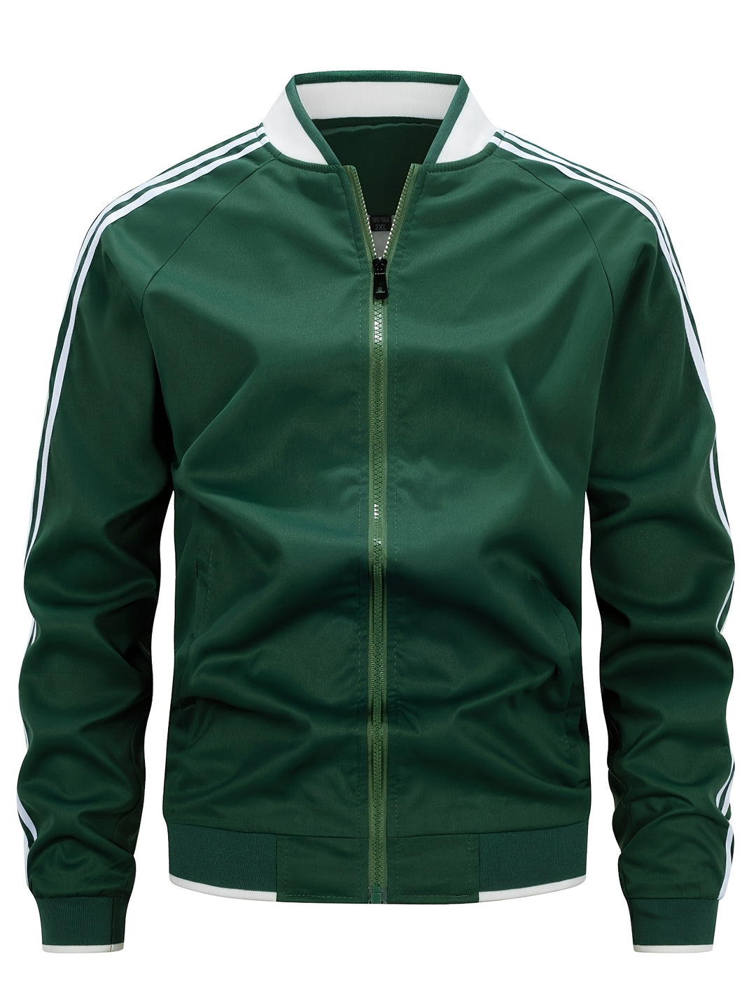Heren Sportvest | Baseballkraag en Gestreepte Mouwen
