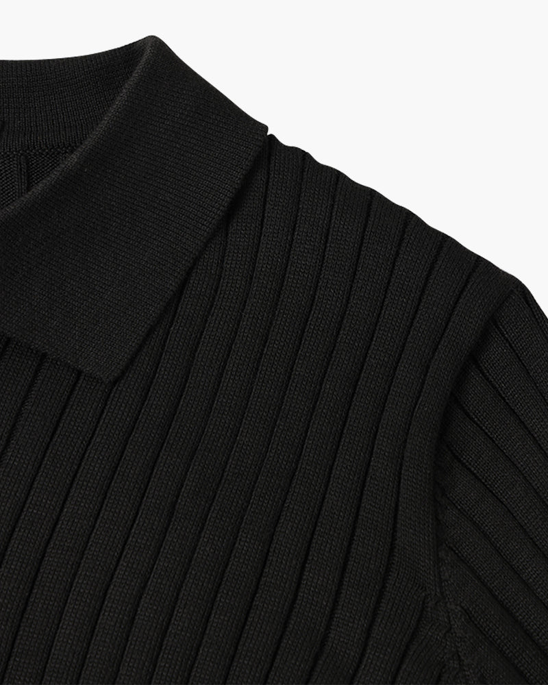 Heren V-Hals Polo met Lange Mouwen | Winter