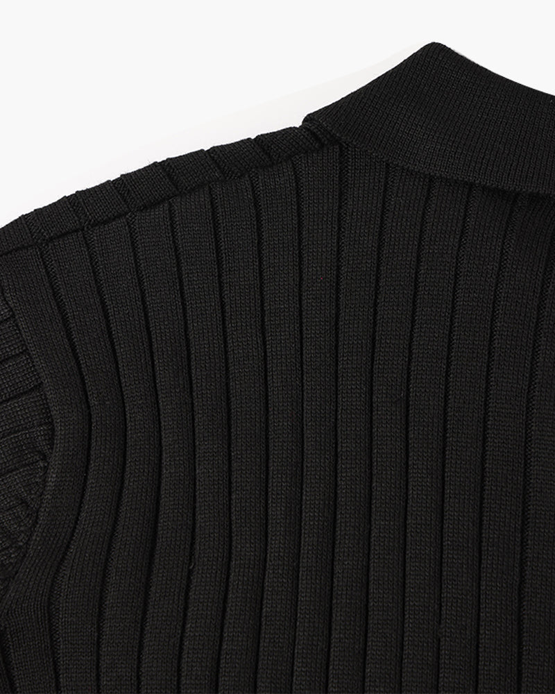 Heren V-Hals Polo met Lange Mouwen | Winter