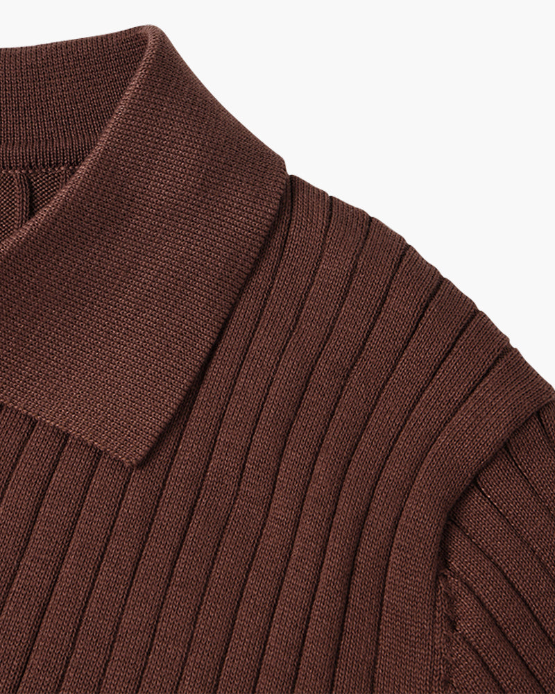 Heren V-Hals Polo met Lange Mouwen | Winter