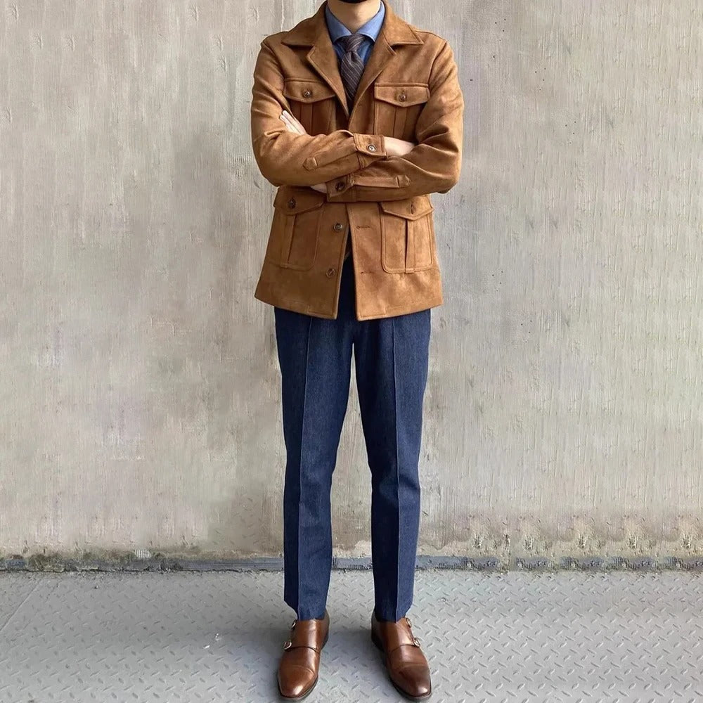 Heren Warme Suède Winterjas | Casual