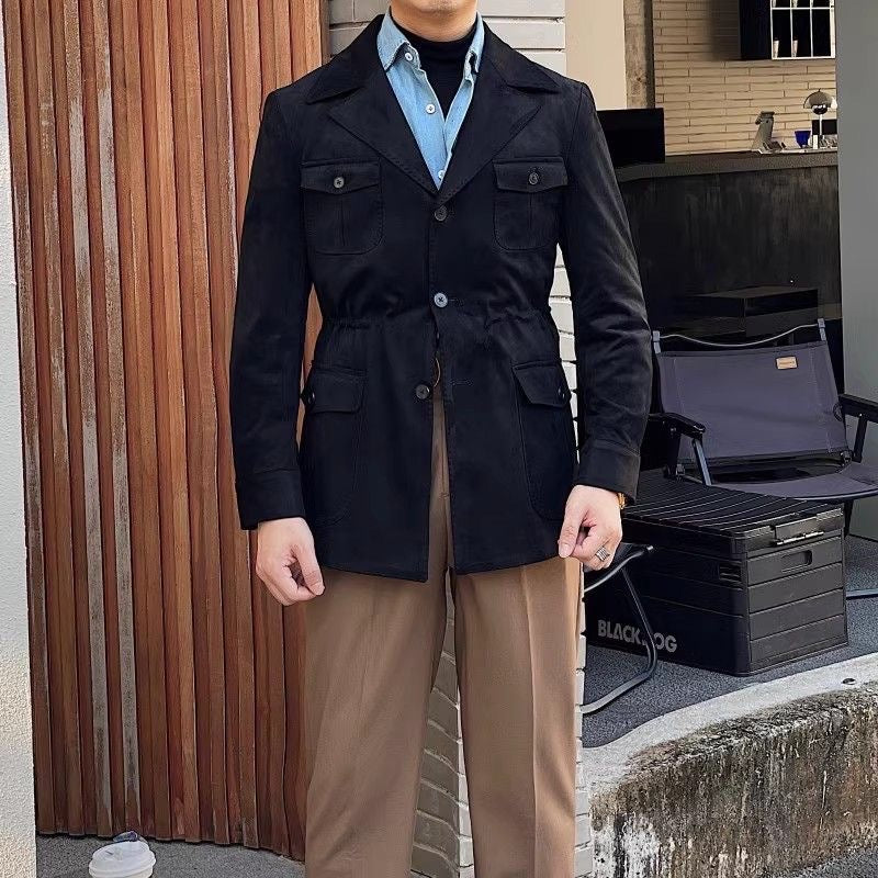 Heren Warme Suède Winterjas | Casual