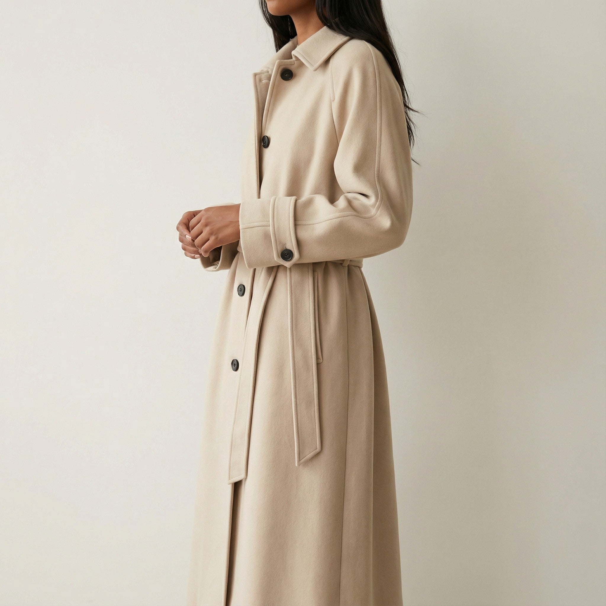 Else | Lange Trenchcoat – Zachte Wool